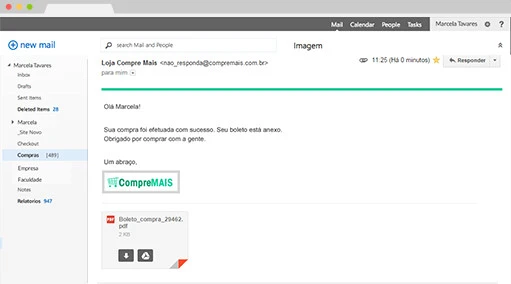 Anexo em envios de emails